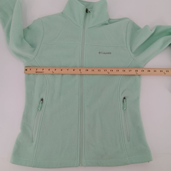 COLUMBIA JACKET WOMEN MEDIUM GREEN FLEECE FULL ZIP LONG SLEEVE SWEATSHIRT OUTDOO - Picture 7 of 15
